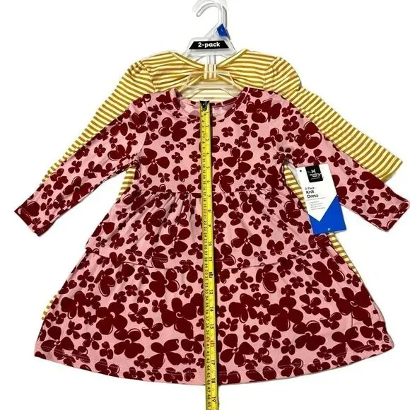 Member's Mark Girls' 2 Pack Dress Red Floral/Stripe Size 2T - Picture 5 of 15